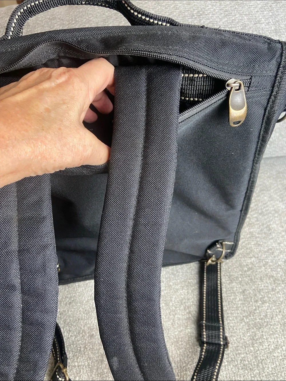 Picnic at Ascot Black Insulated Backpack for Picnic with Brown Accents